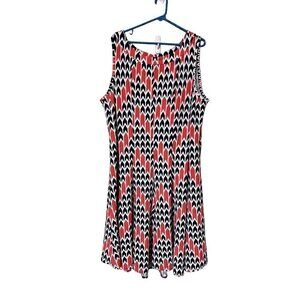 Hanni Dress 3X Geometric Print Sleeveless Geometric Print Vacation Plus Size